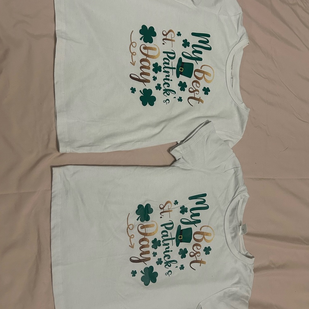 & Other Stories White St. Patrick's Day Tee with Green and Gold Accents